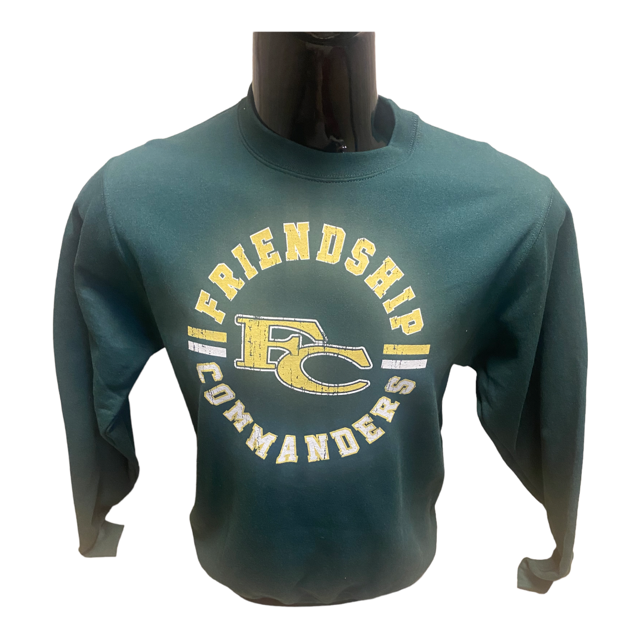 Friendship Port & Company Circle Design Dark Green Crew
