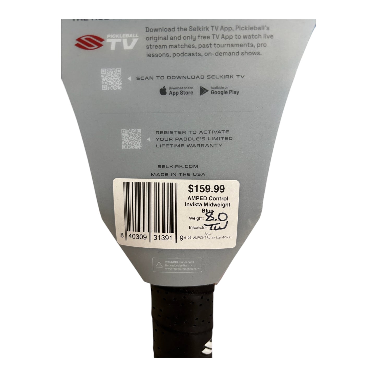 Selkirk Amped Control Invikta Lightweight Pickleball Paddle