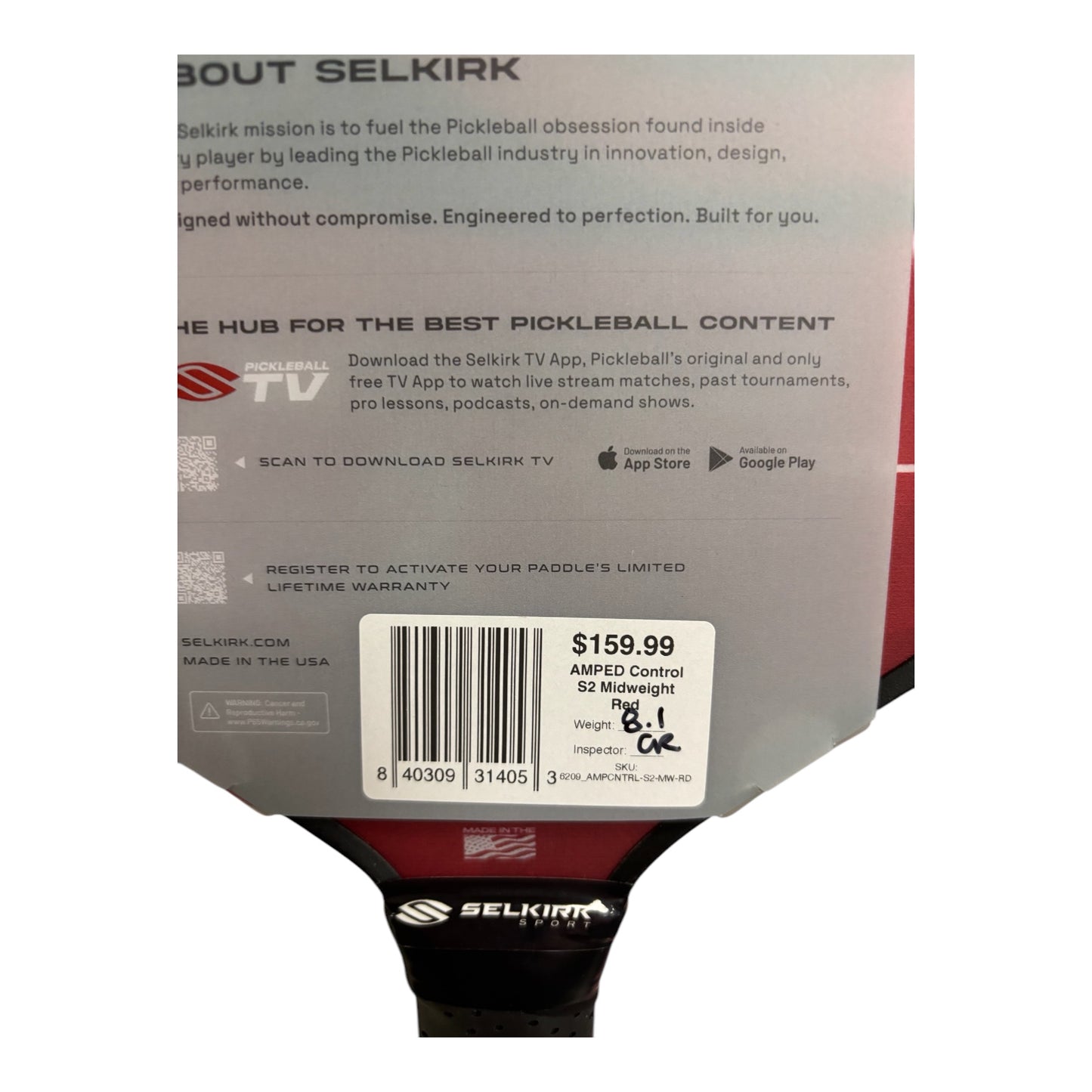 Selkirk Amped Control S2 Lightweight
