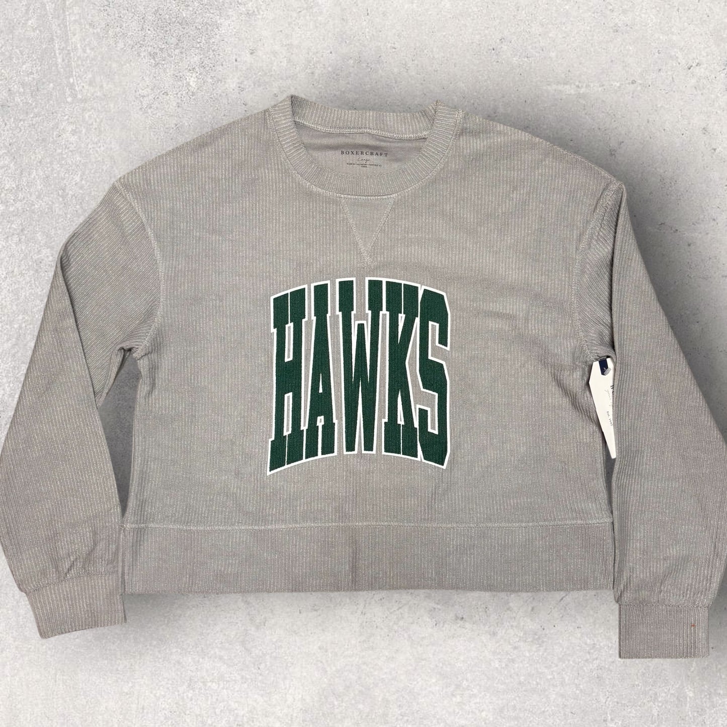 Green Hill Tall Hawks Cropped Corded Crew
