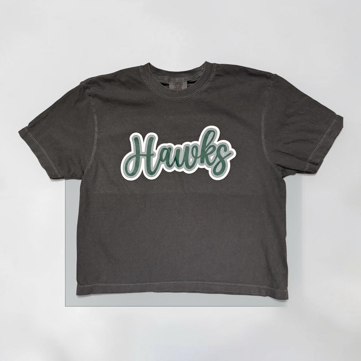 Green Hill Script Hawks Cropped Tee