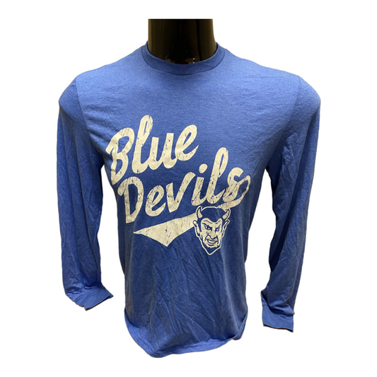 Lebanon District Made Long Sleeve Slant Blue Devils Tri Tee