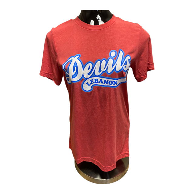 Lebanon Bella Canvas 3 Color Script Devils Tri Blend Tee