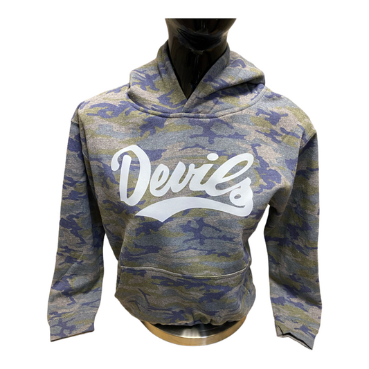 Lebanon Youth Camo Script Devils Hood