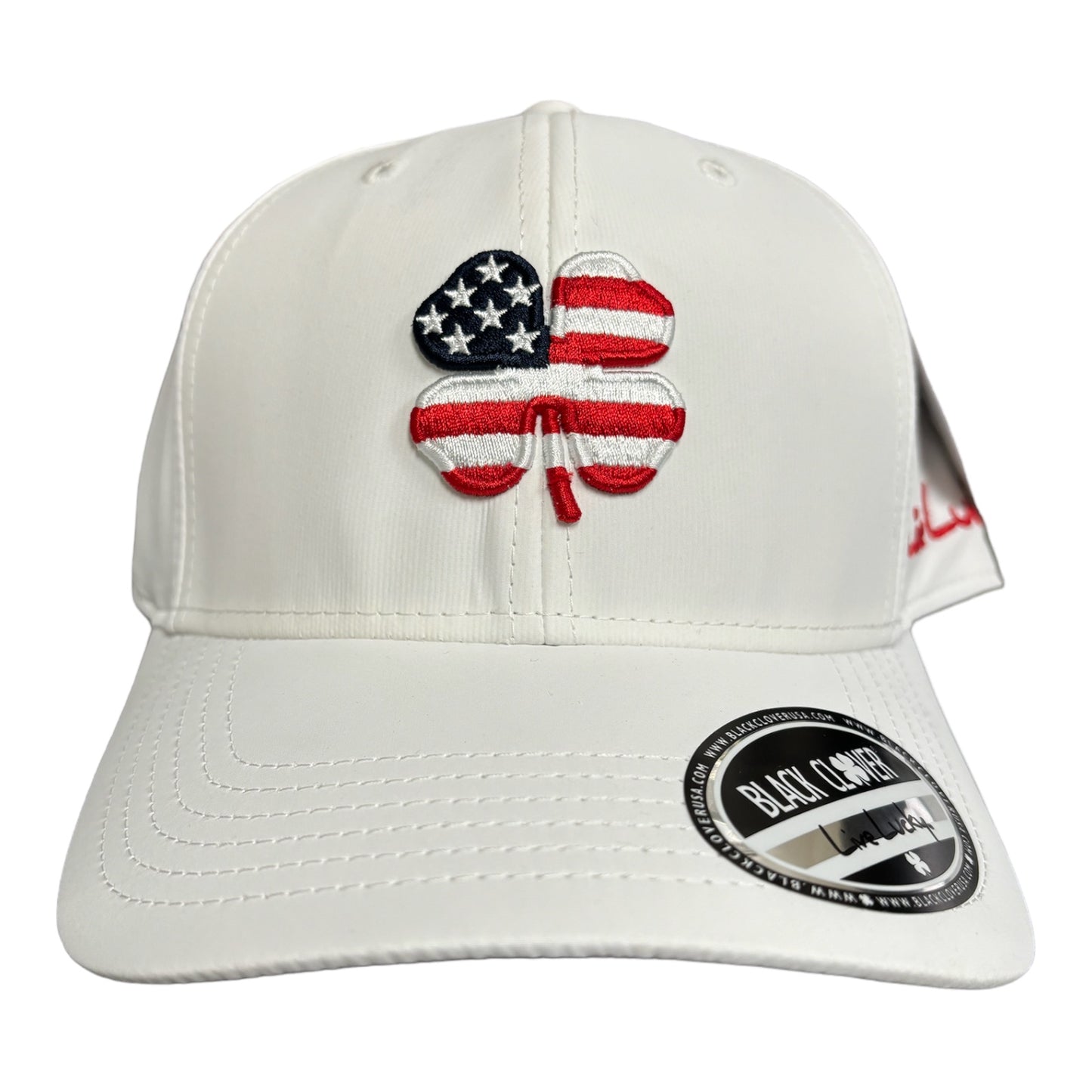 Live Lucky Adjustable Red/ White/ Blue Clover Hat