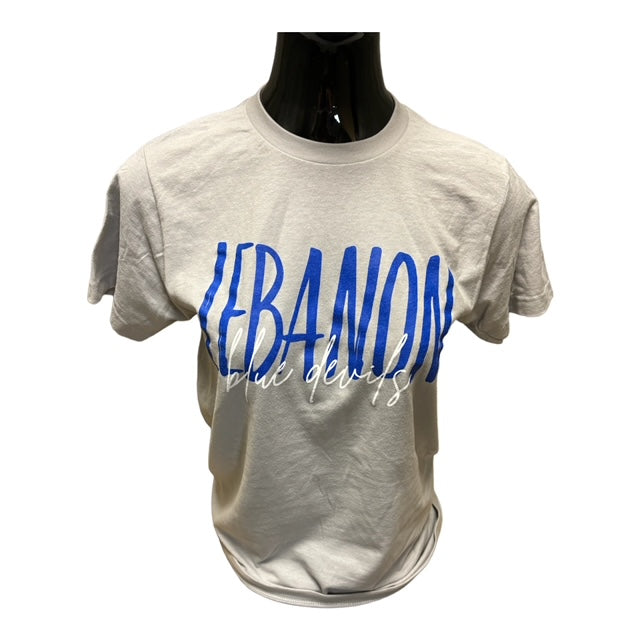 Lebanon Block & Script Tultex Ring Spun Tee