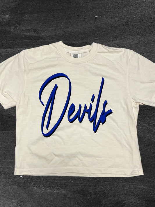 Lebanon Two Color Devils Cropped Tee
