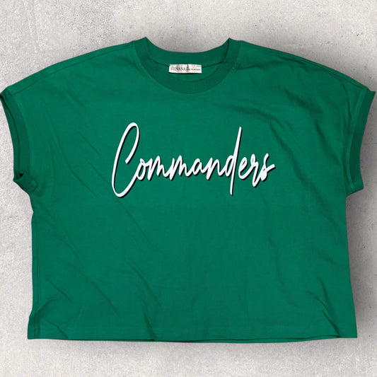 Friendship Two Color Script Zenana Crop Tee