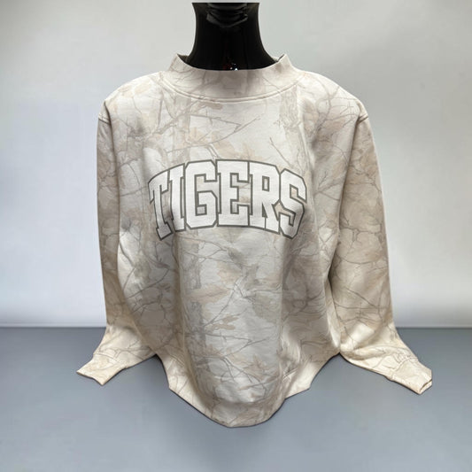 Tigers White Camo Mock Neck