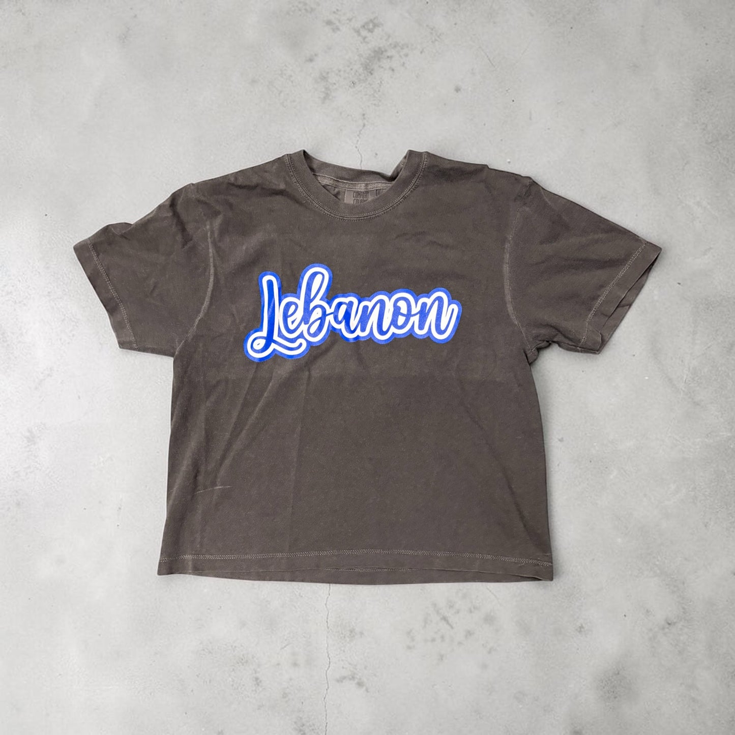 Lebanon 2 Color Script Cropped Tee