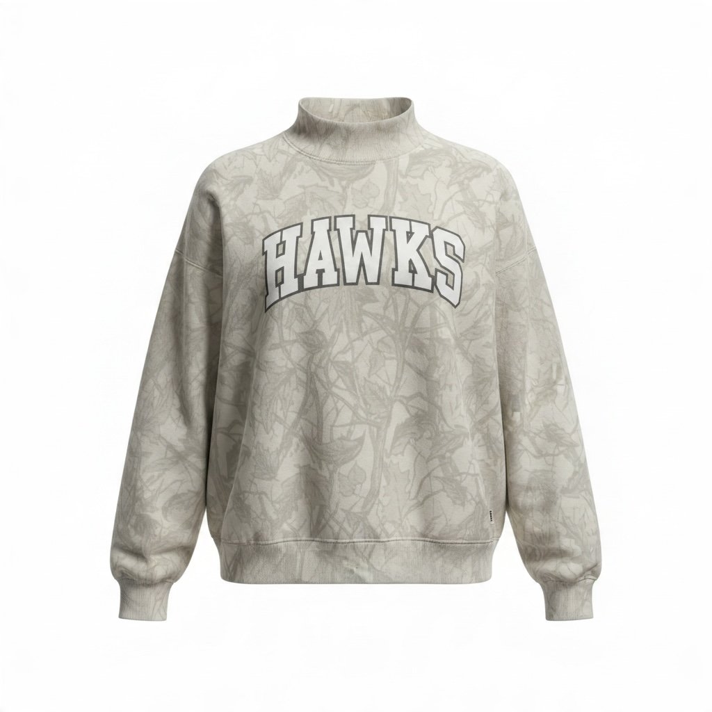 Green Hill White Camo Mock
