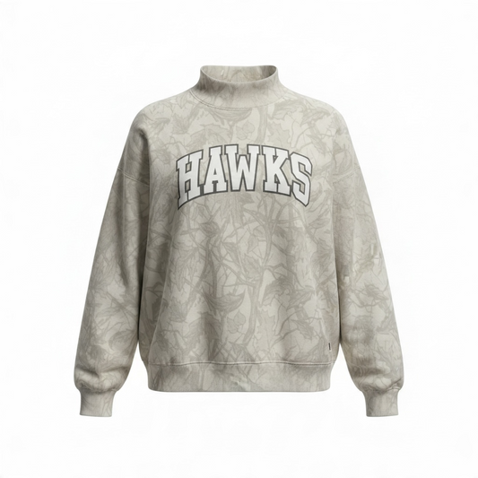 Green Hill White Camo Mock